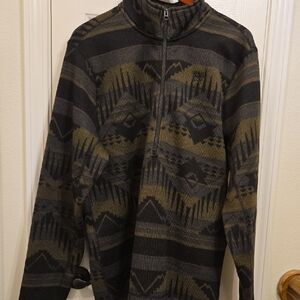 Cinch Men's Black and Brown Zip Up Sweater, NWOT, 1/4 Zip, Western Style